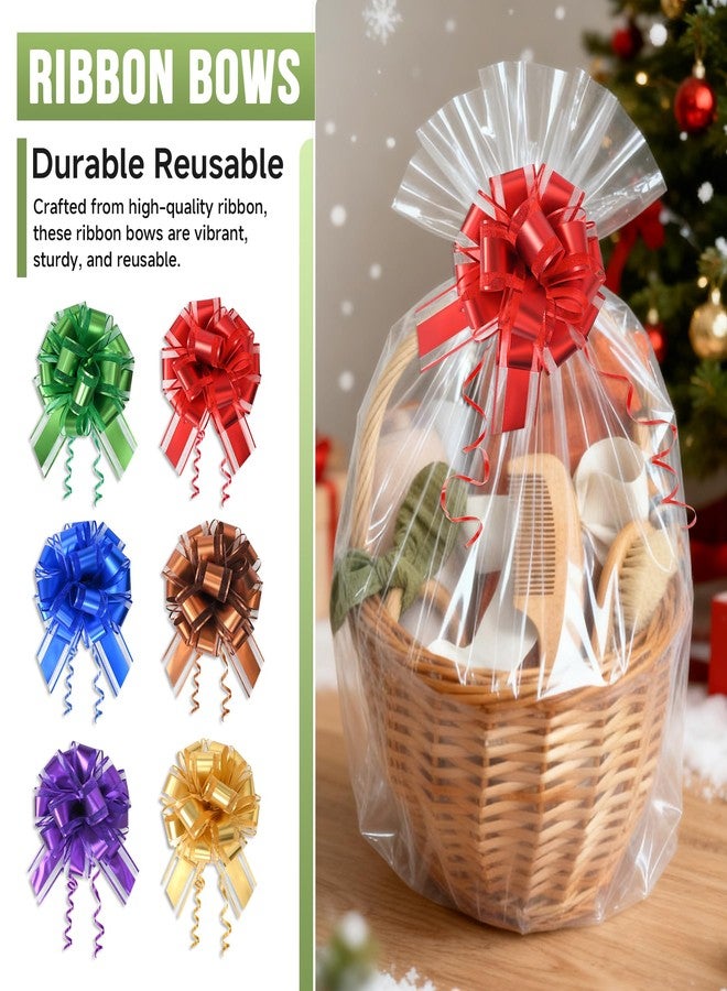 Philbinden 6 PCS 30 x 40 Inch Extra Large Cellophane Gift Bags,Includes 6 PCS Pull Gift Bows - Clear Cello Gift Bags for Gift Baskets Baby Shower Birthday Wedding Party favor - Image 4